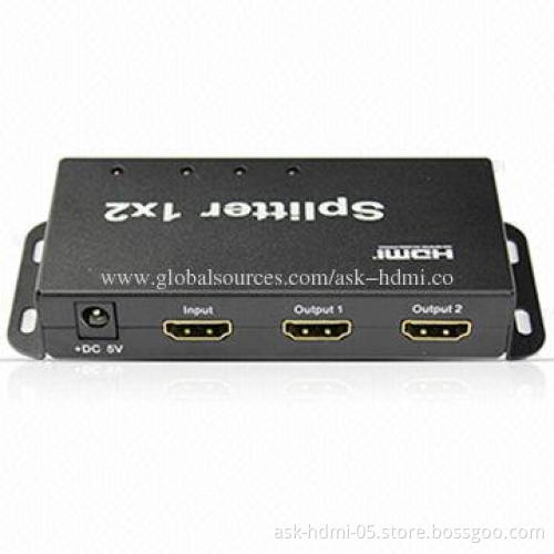 1.4V 1x2 HDMI Splitter with 5V DC/2A Power Supply, Supports CEC